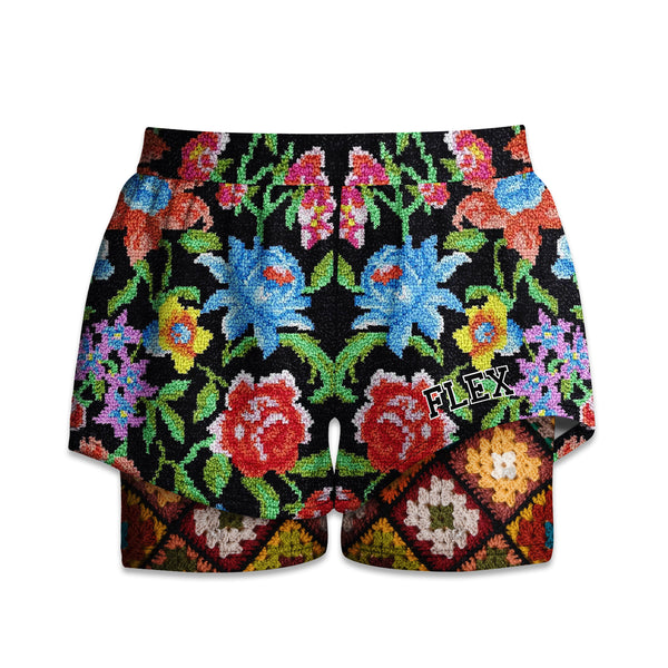 Printed Liner Shorts - Floral Carpet