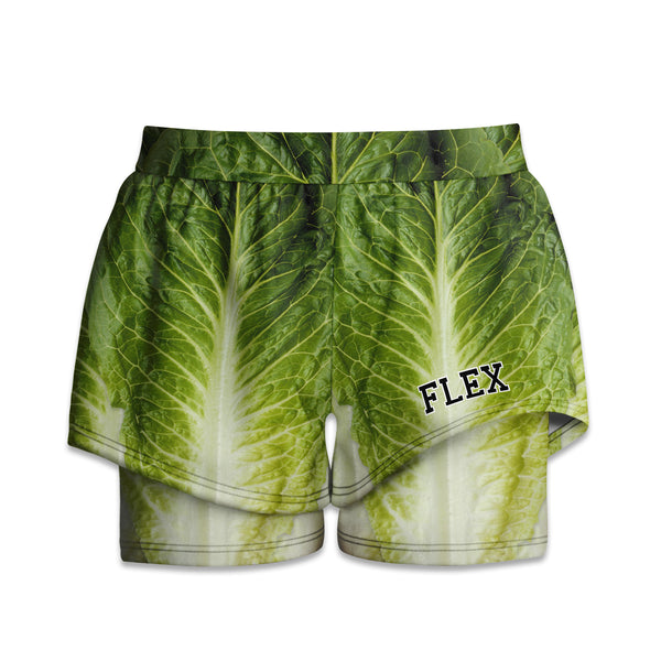 Printed Liner Shorts - Lettuce