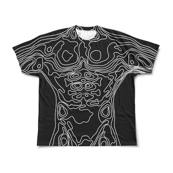 Unisex Oversized Tee - Topographic Male Body Map (Coming Soon)