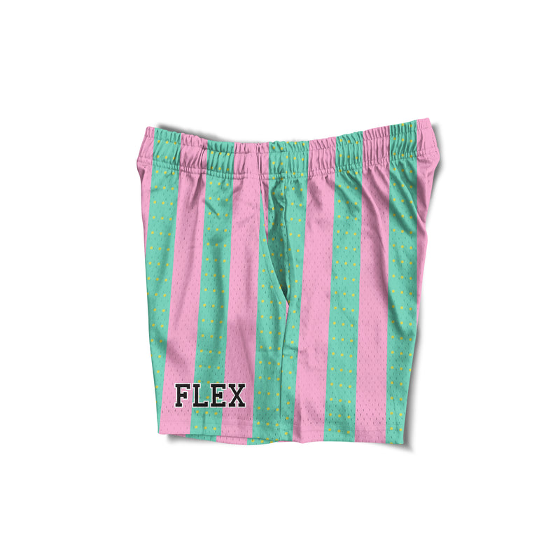 Mesh Flex Shorts 5" - Pastel Striped