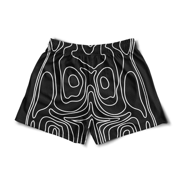 Mesh Flex Shorts 5" - Topographic Male Body Map (Coming Soon)