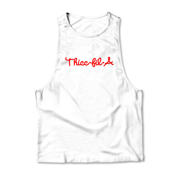 Printed Muscle Tank - Thicc-fil-A