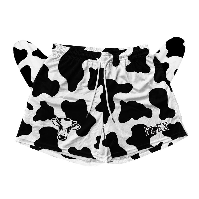 Basic Mesh Short - Cow Print