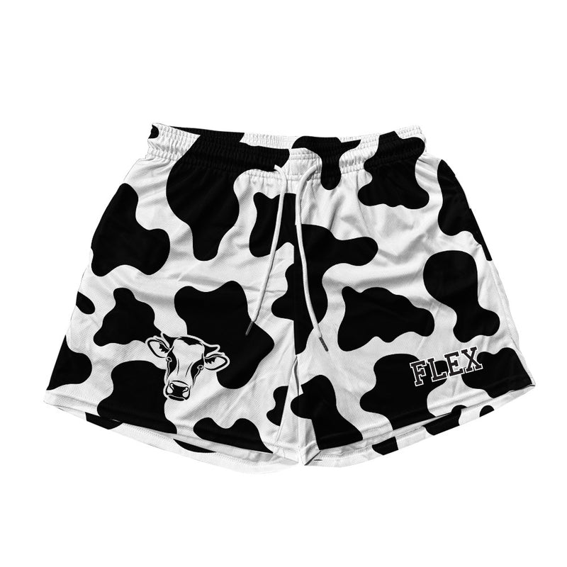 Basic Mesh Short - Cow Print