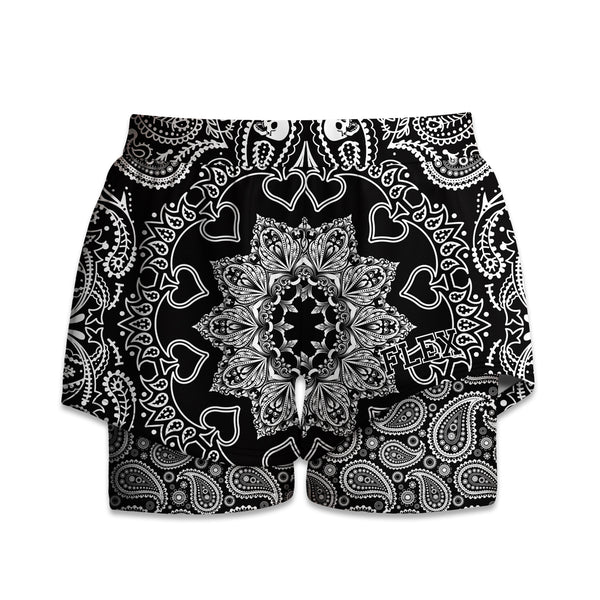 Printed Liner Shorts - Paisley Pattern