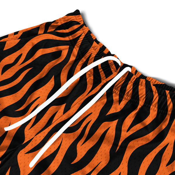 Mesh Flex Shorts 5" - Tiger Print