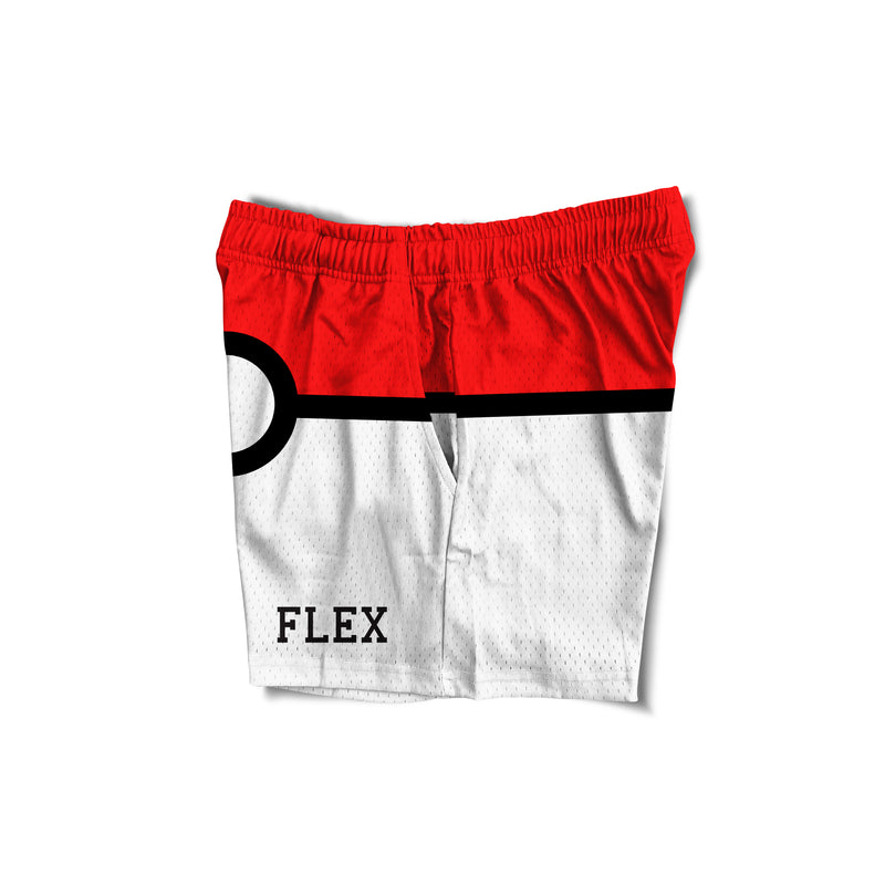 Mesh Flex Shorts 5" - Pokeball Parody