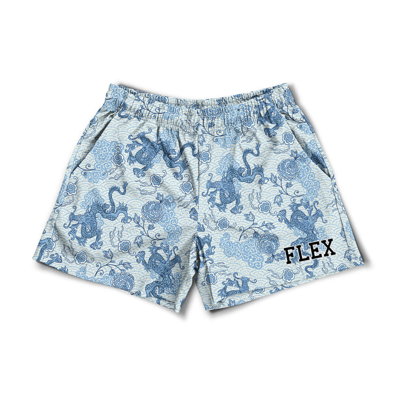 Mesh Flex Shorts 5" - Dragon Pattern