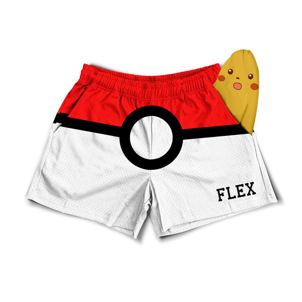 Mesh Flex Shorts 5 - Pokeball Parody – Flexliving