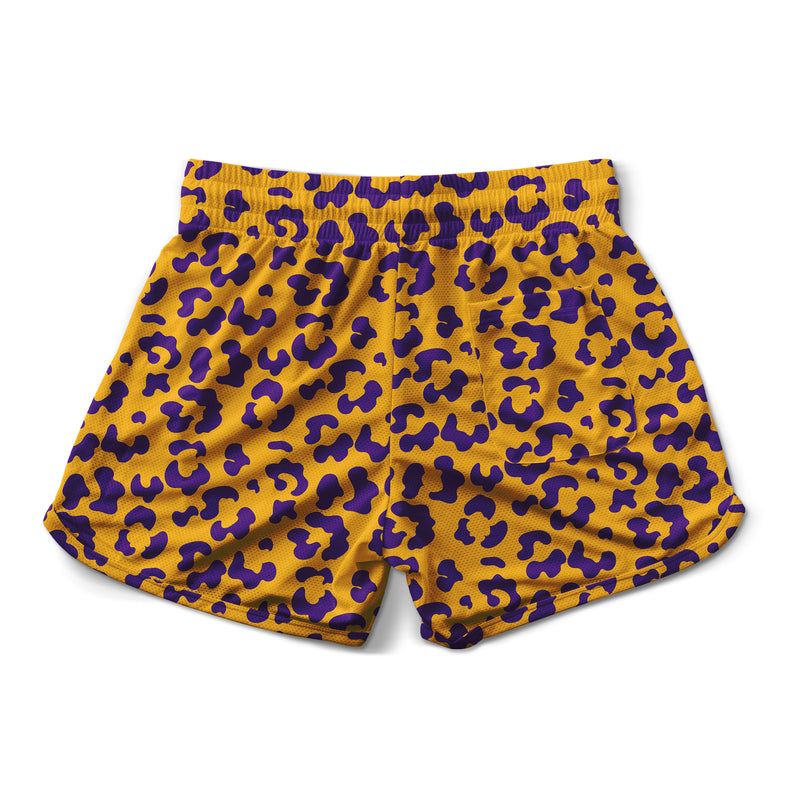 Muay Thai Shorts - Purple and Gold Leopard (Preorder)