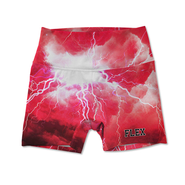 Printed Active Shorts - Red Lightning