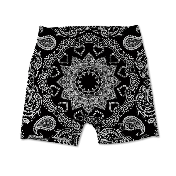 Printed Active Shorts - Paisley Pattern