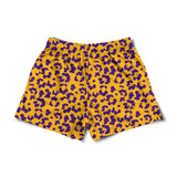 Mesh Flex Shorts 5" - Purple and Gold Leopard