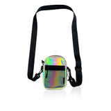 Rainbow Reflective Shoulder bag printed outer fabric that is perfect for festivals, shows, hiking, inner-space voyages, or anything your adventure calls for!