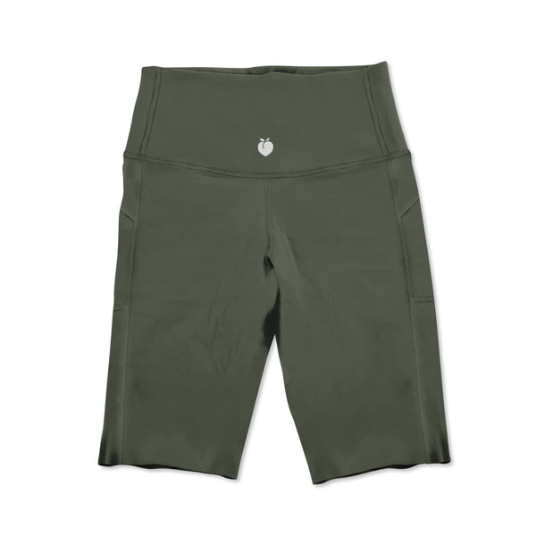 Biker shorts or cycling shorts that is super smooth and comfortable, perfect for any types of workout. Flexliving biker shorts. Olive biker shorts.