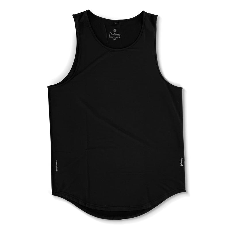 Constructed from our signature Silver-Tech fabric, this tank features an extended scallop hem to minimize shirt ride up when jumping, squatting, and stretching.