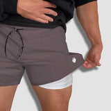 Length reduced active liner shorts with Built in Compression underwear and Elasticated waistband for extra stretch for maximum comfort.