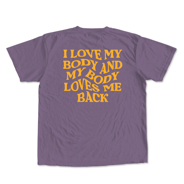 Unisex Oversized Tee - I Love My Body - Purple