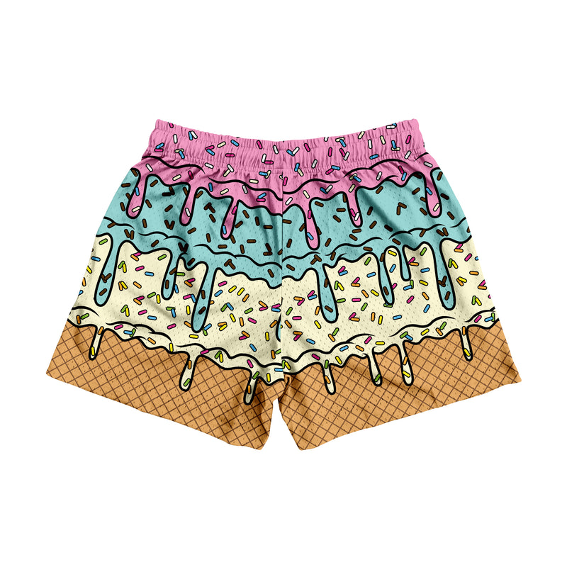 Mesh Flex Shorts 5" - Ice Cream Drip