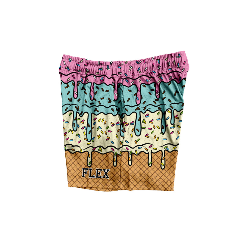 Mesh Flex Shorts 5" - Ice Cream Drip (Preorder)