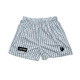 LEGDAY Mesh Flex Shorts 5" - Pinstripe White