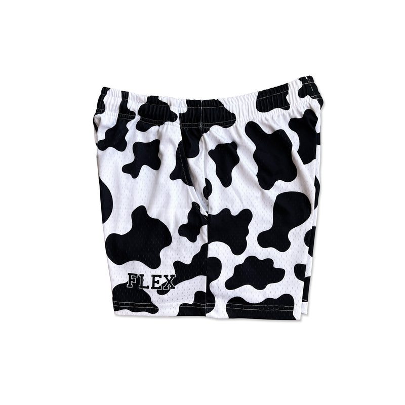 Mesh Flex Shorts 5" - Cow Print (PreOrder)