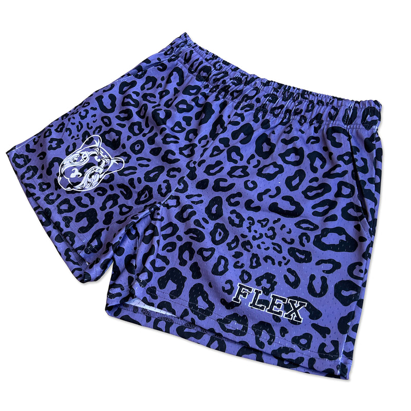 Mesh Flex Shorts 5" - Panther Print