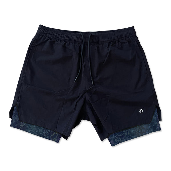 Men's Reflective Liner Active Shorts 5" - Black/Mushroom (Preorder)