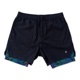 Men's Reflective Liner Active Shorts 5" - Black/Mushroom