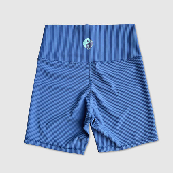Ribbed Biker Shorts Yin Yang Drip - Blue