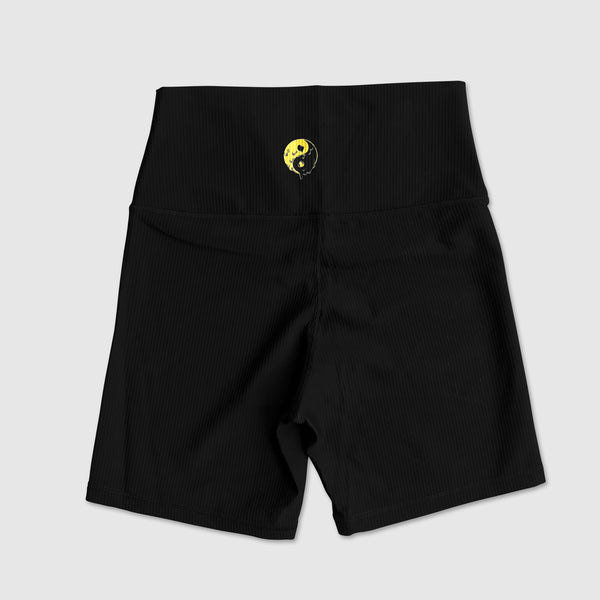 Ribbed Biker Shorts Yin Yang Drip - Black (50% OFF!)