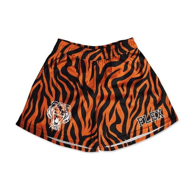Mesh Flex Shorts 5" - Tiger Print