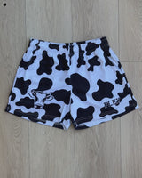 Mesh Flex Shorts 5" - Cow Print