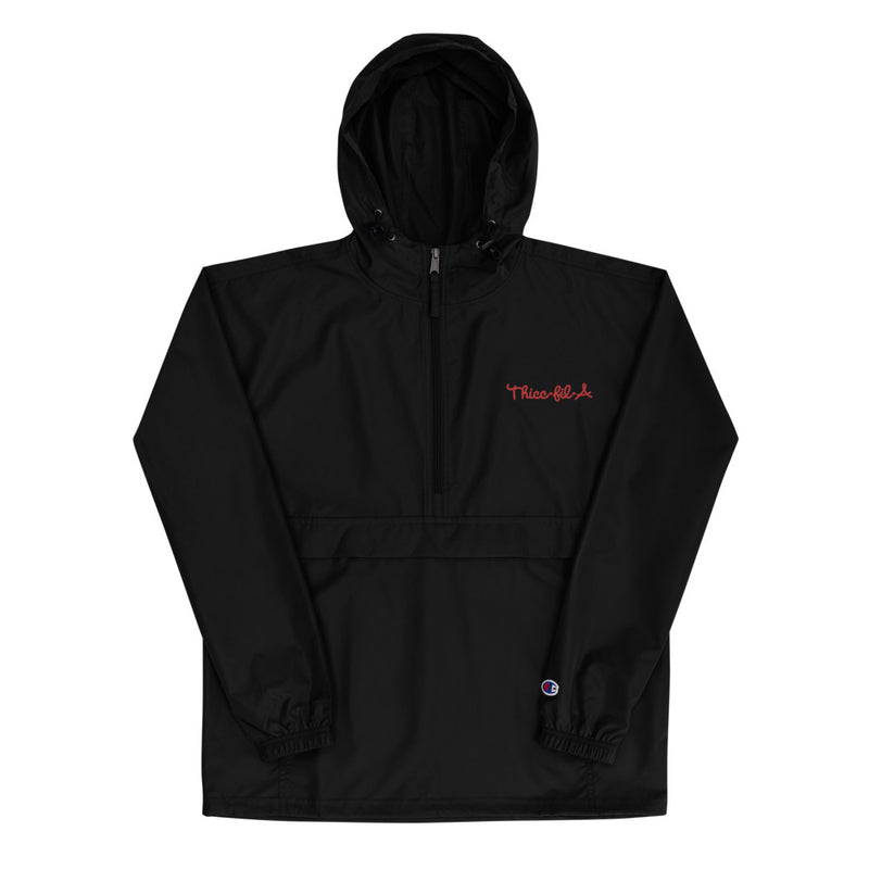 Thicc Fil A Embroidered Champion Packable Jacket