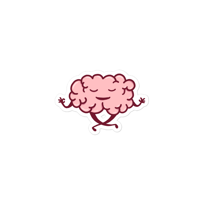 Vinyl sticker, fast and easy application, flexliving sticker, cute graphic sticker. Healthy brain Sticker. High quality stickers.
