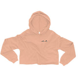 Affordable crop hoodie, peach crop hoodie with trendy design.
